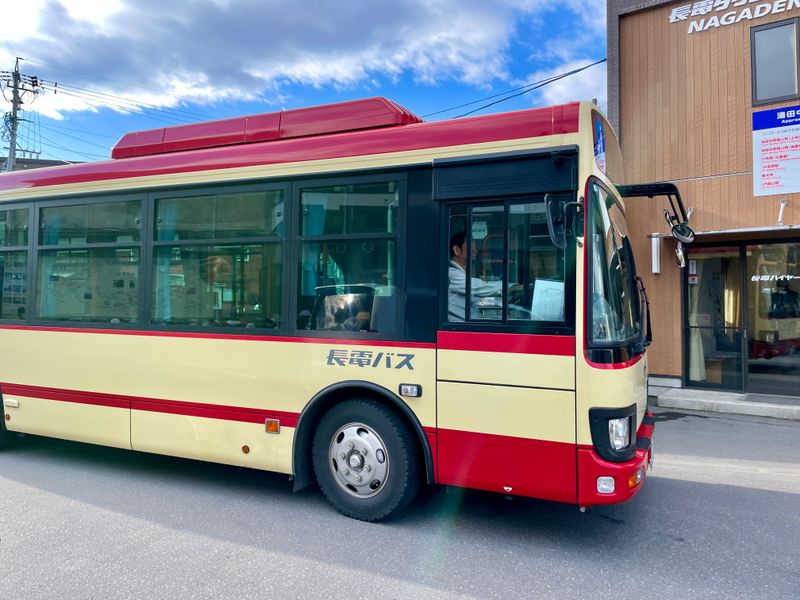 Local bus running in Shibu Onsen